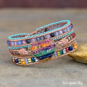 Multicolor Love Beaded Wrap Bracelet