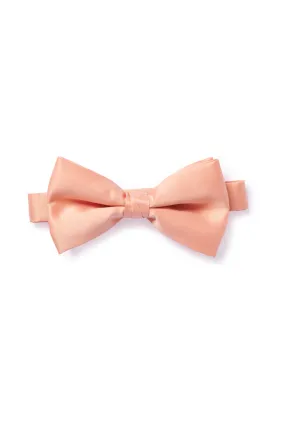 Nude Pink Satin Bow Tie