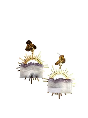 Earring Collection featuring Amethyst Stalactite Design