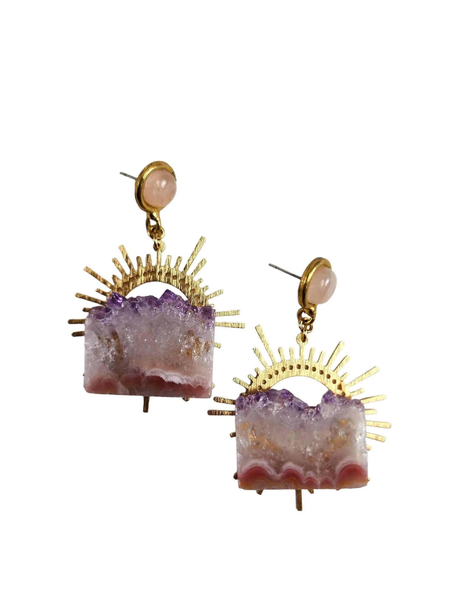 Earring Collection featuring Amethyst Stalactite Design