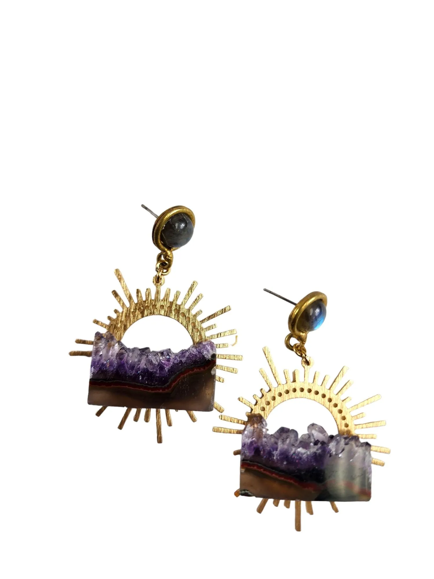 Earring Collection featuring Amethyst Stalactite Design