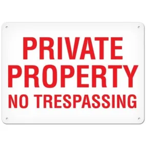OSHA Safety Sign | Private Property No Trespassing  | INCOM