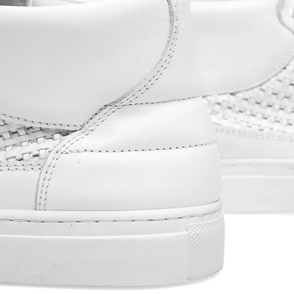 White woven Filling Pieces mid top sneaker