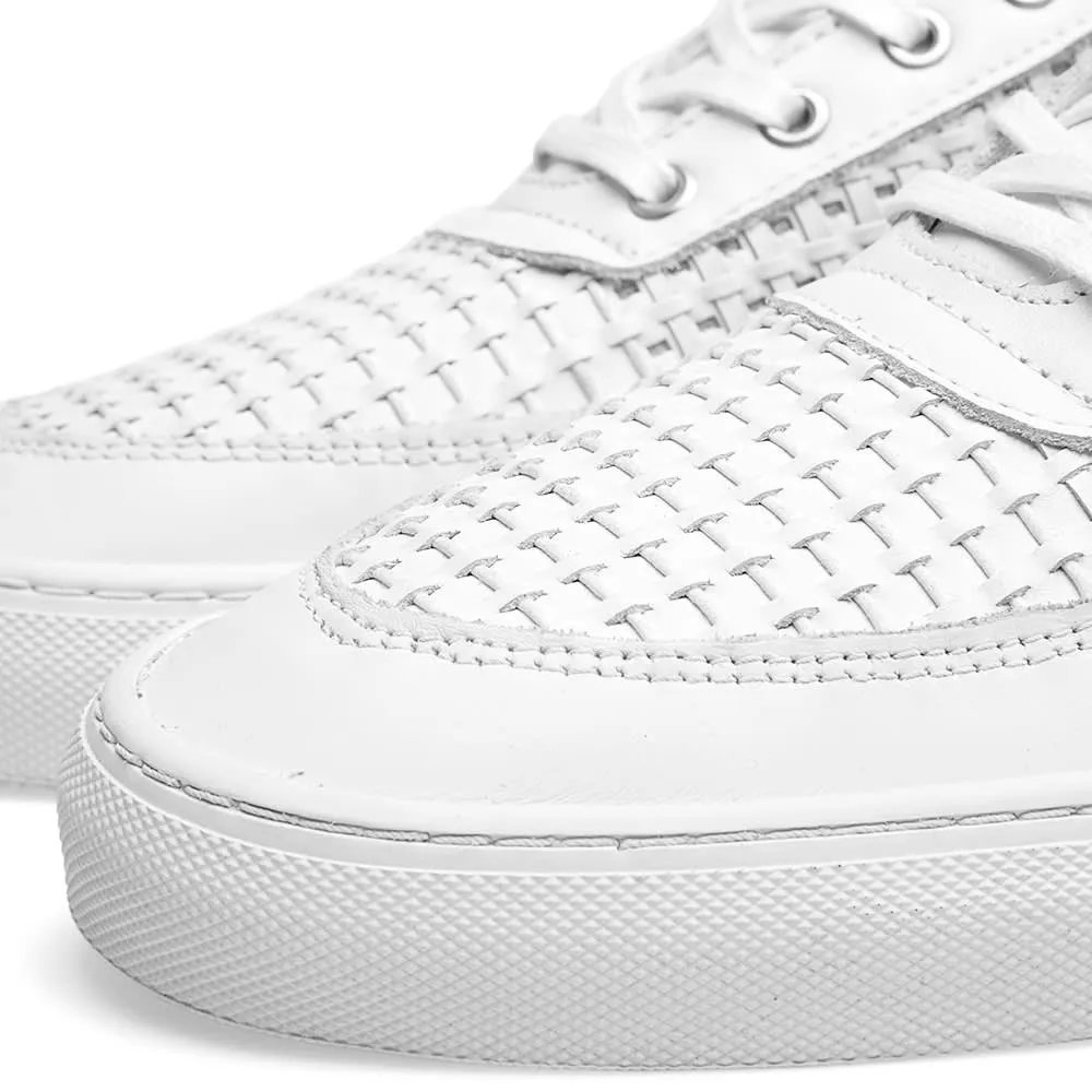 White woven Filling Pieces mid top sneaker