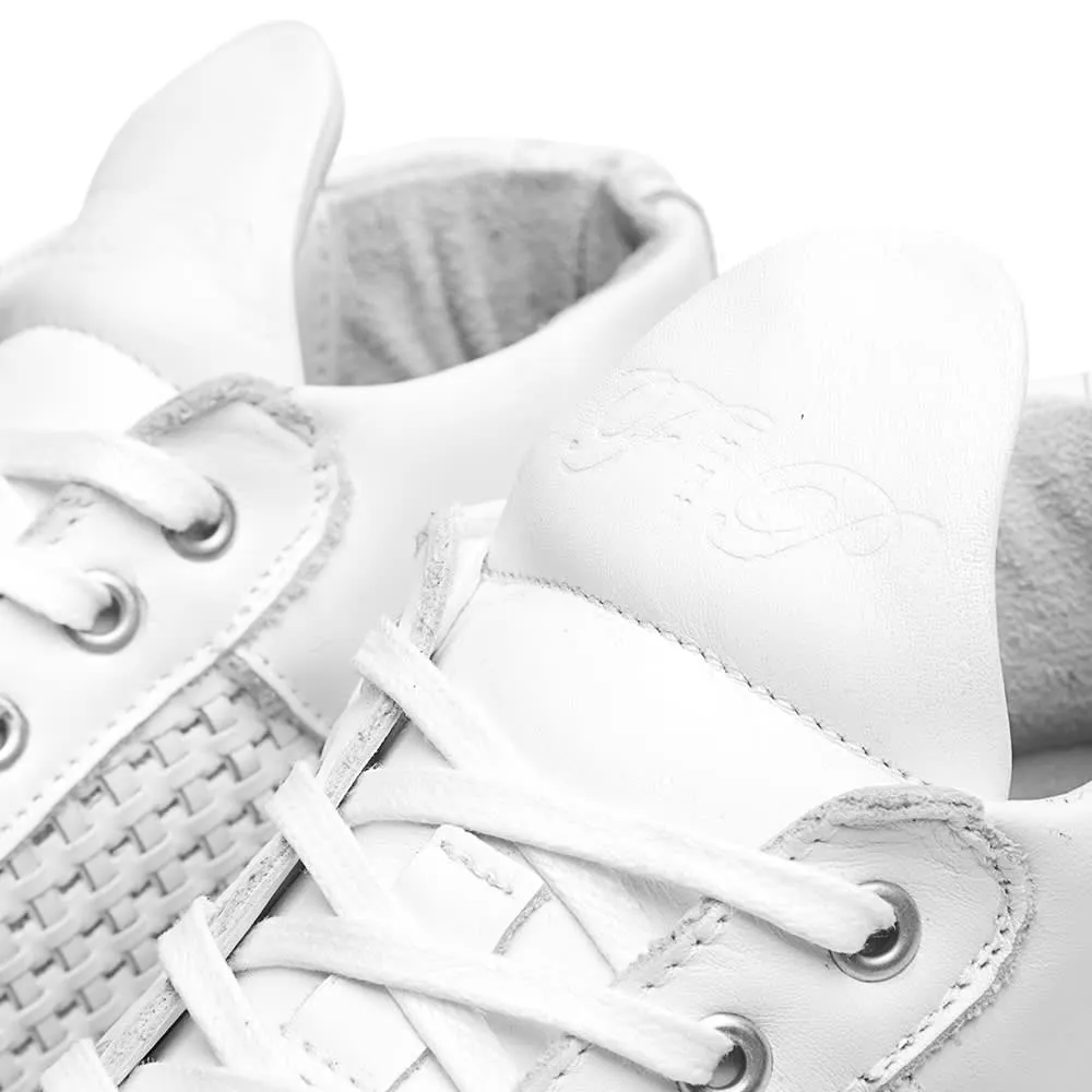 White woven Filling Pieces mid top sneaker