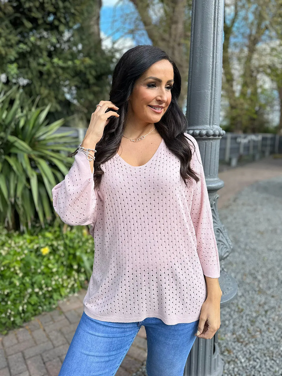 Pink Multi Hole Knit Yasmin