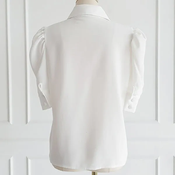 Plain Short Sleeve Elegant Party Office Top