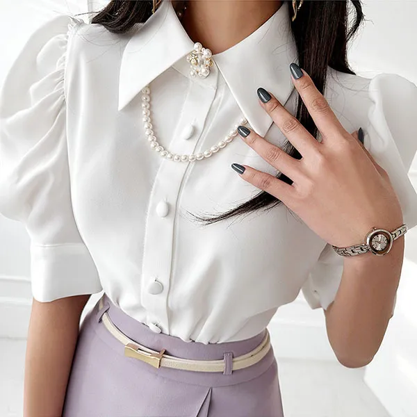 Plain Short Sleeve Elegant Party Office Top