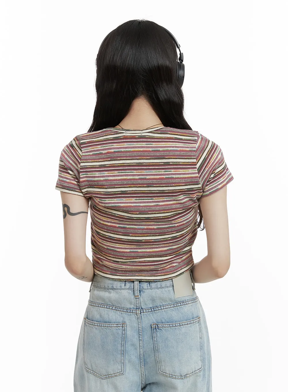 Striped Cropped Tee