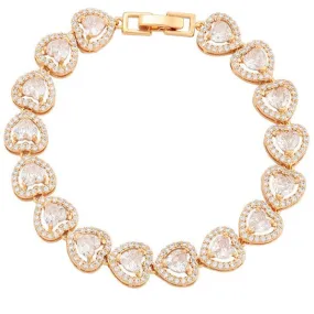 Heart Shape 18K Gold Plated Zirconia Bracelet