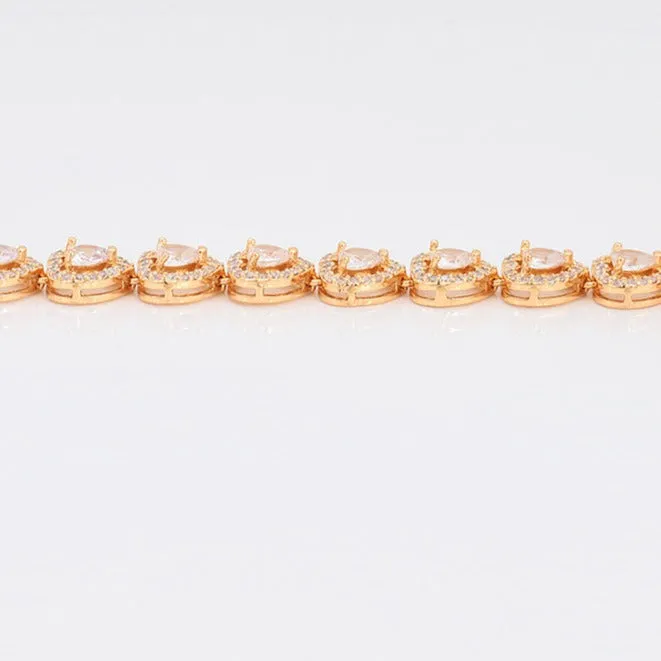 Heart Shape 18K Gold Plated Zirconia Bracelet