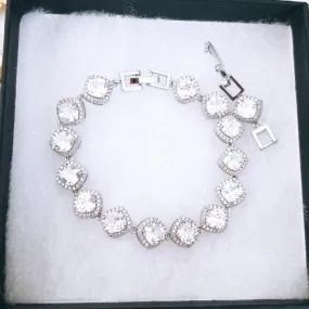 White Gold Princess Cut Zirconia Bracelet