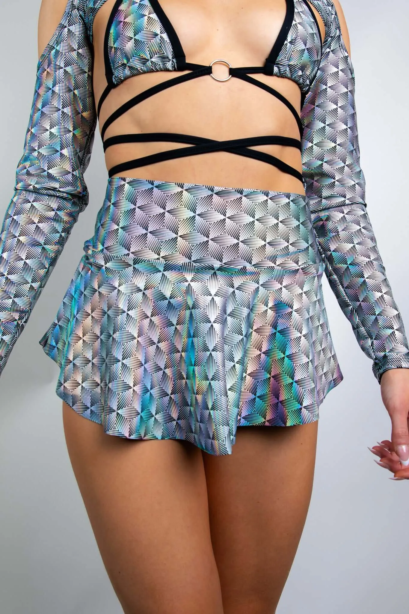 Micro Skater Skirt in Prism Design