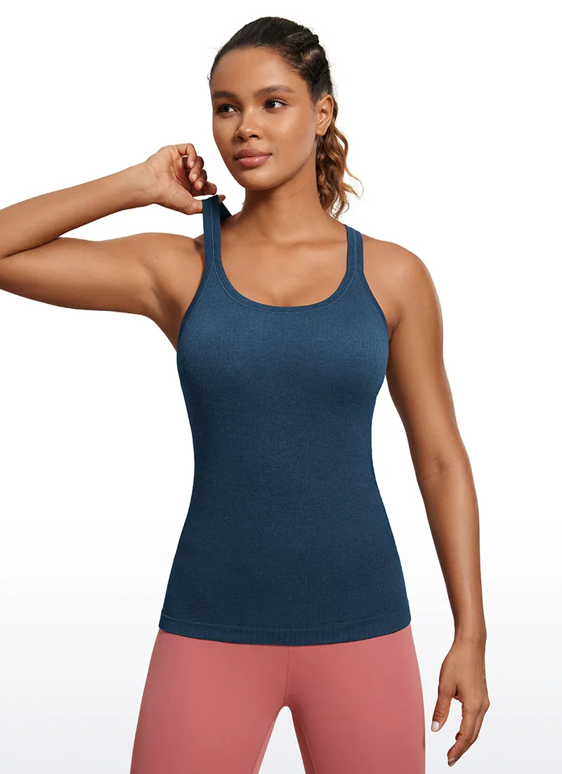 Racerback Hip-Length Ribbed Tank