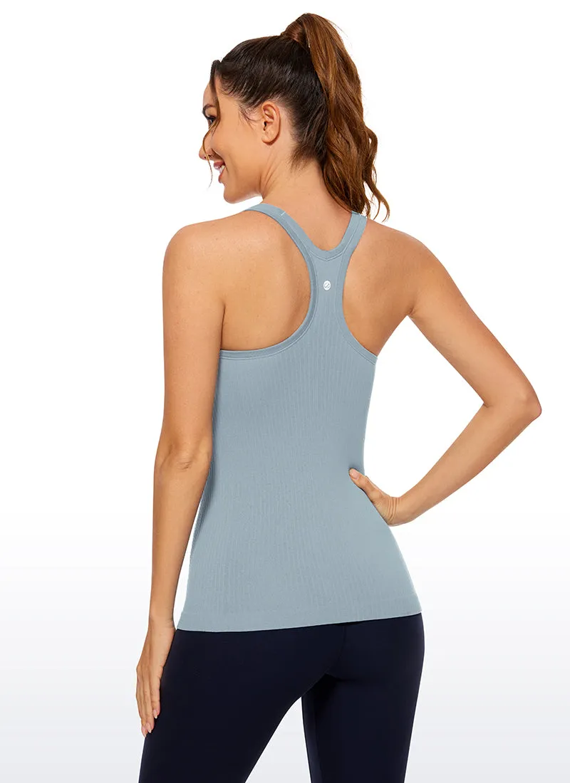 Racerback Hip-Length Ribbed Tank