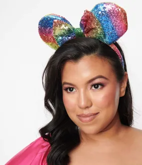 Rainbow Sequin Mouse Headband