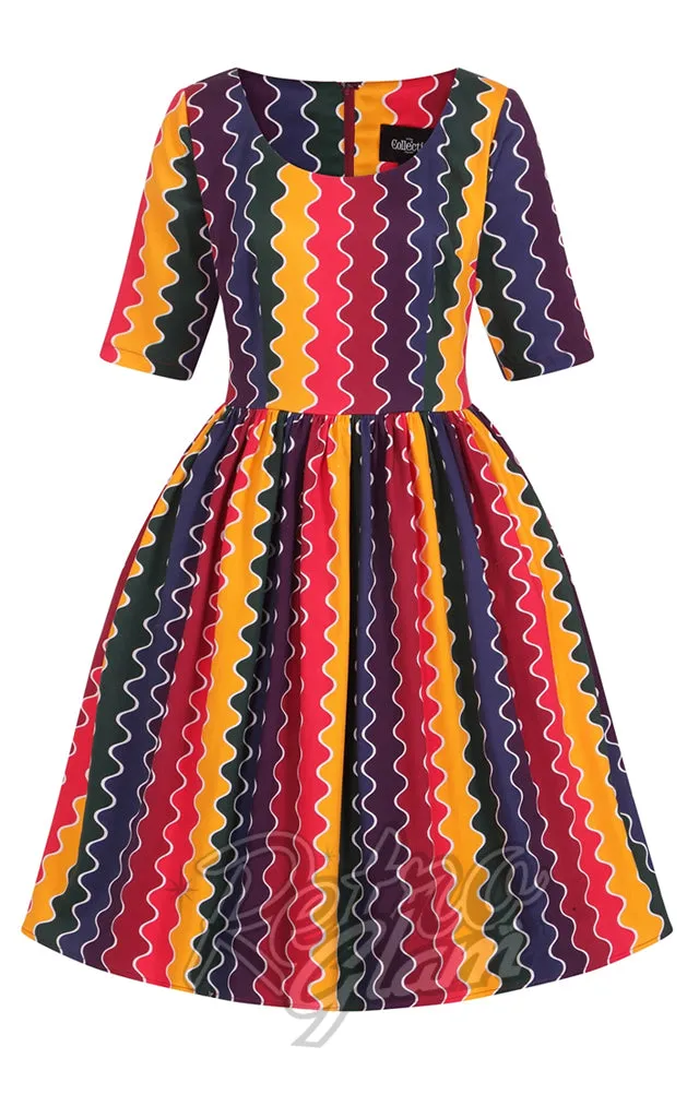 Collectif Rainbow Swing Dress