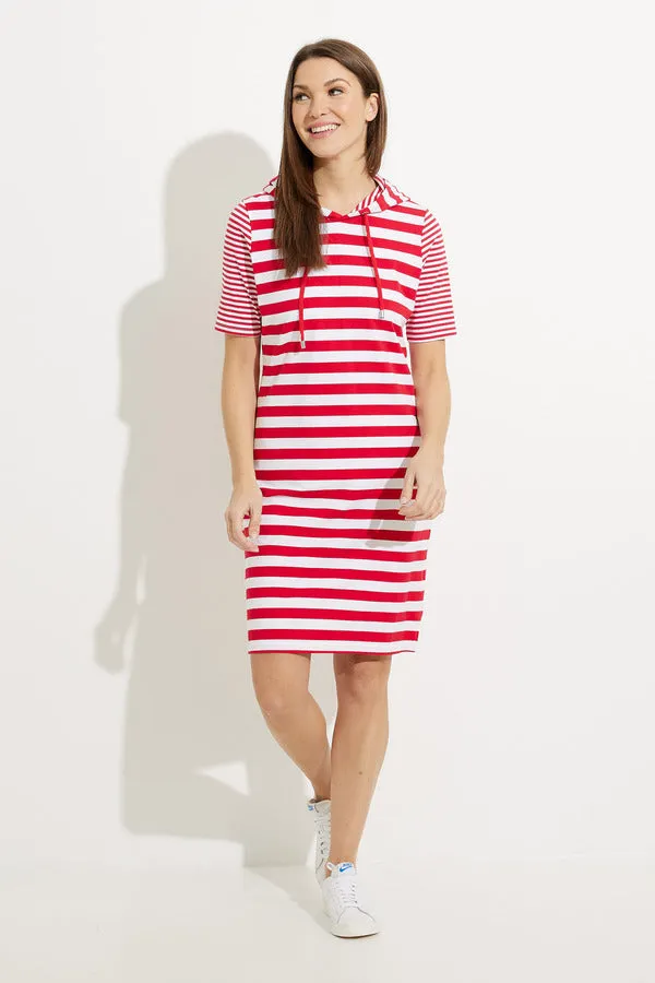 Red White Striped Drawstring Dress