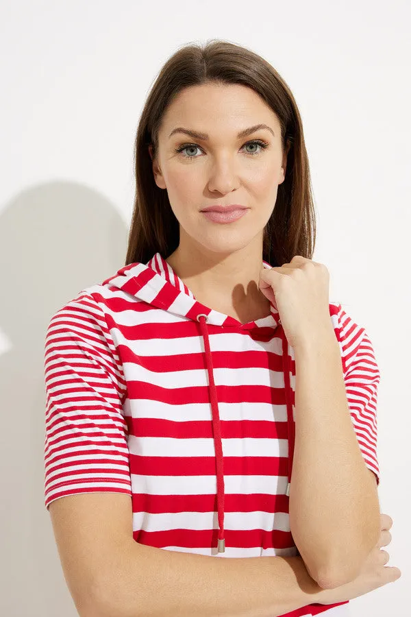 Red White Striped Drawstring Dress