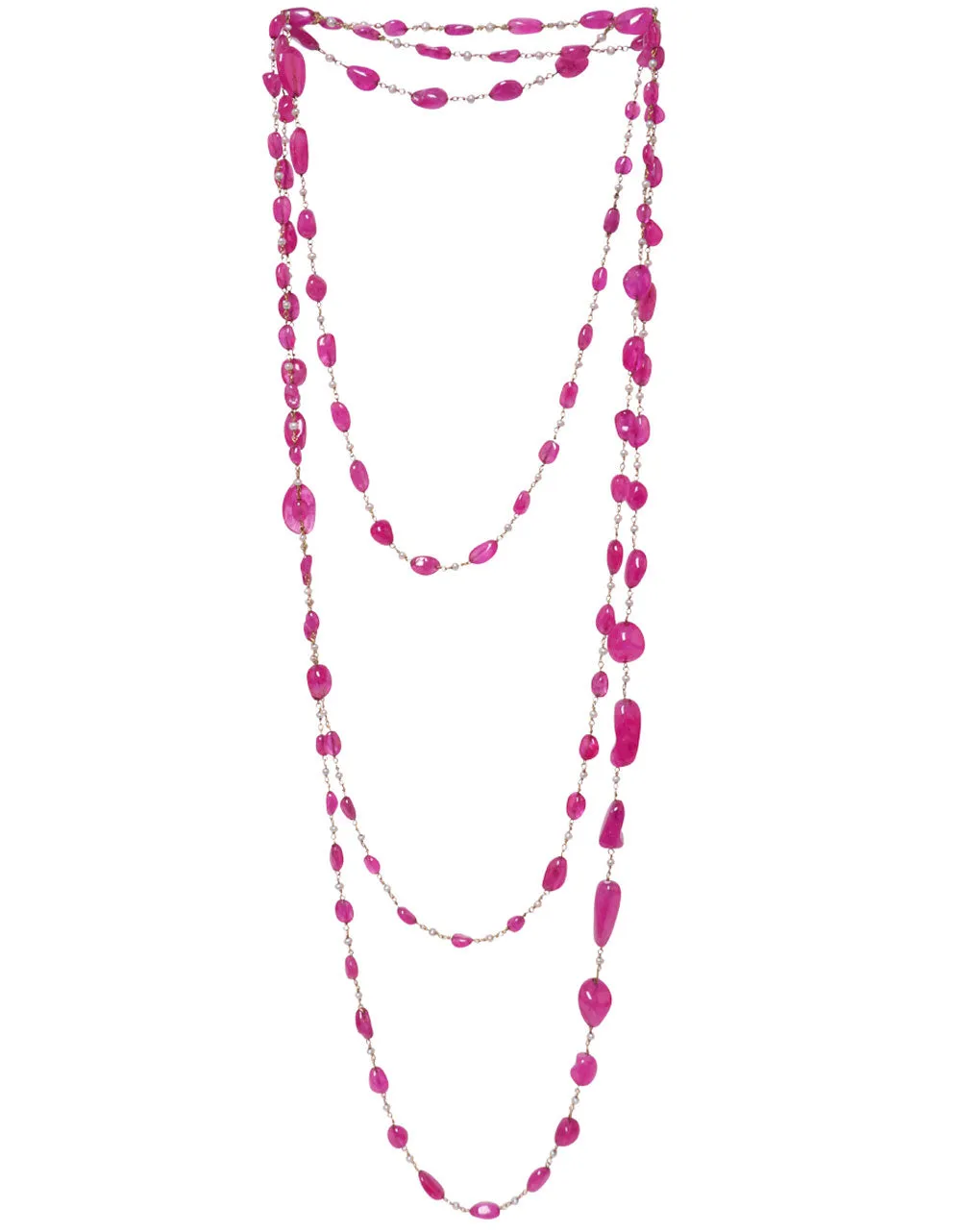 Ruby Triple Wrap Necklace