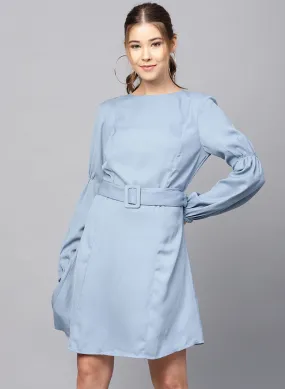 Dress With Buckle Waist Tie-Up