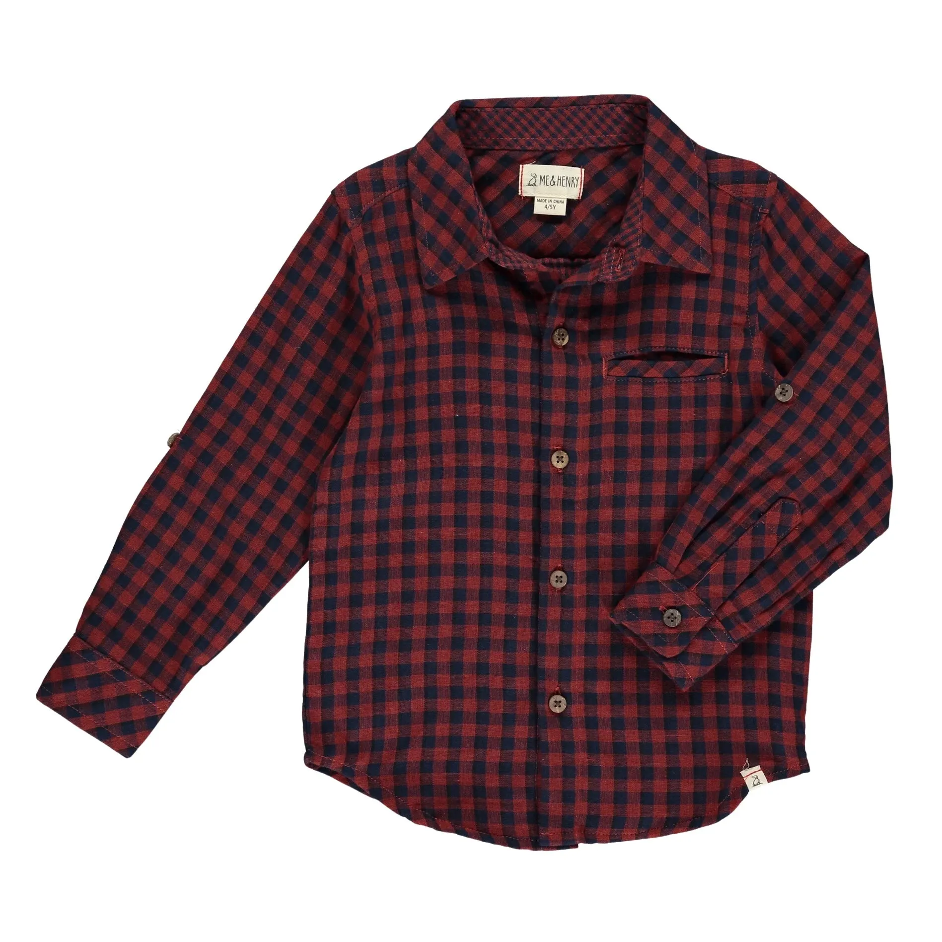 Rust/Navy ATWOOD Woven Shirt - Me & Henry