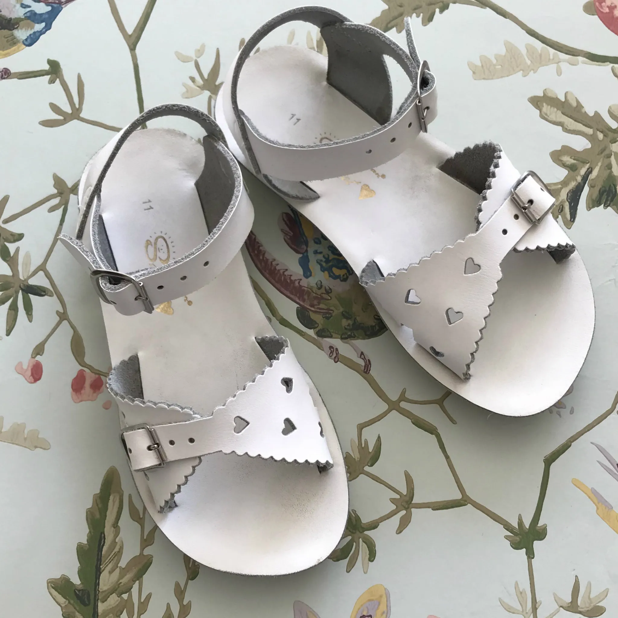 White Sweetheart Sandals Size 11