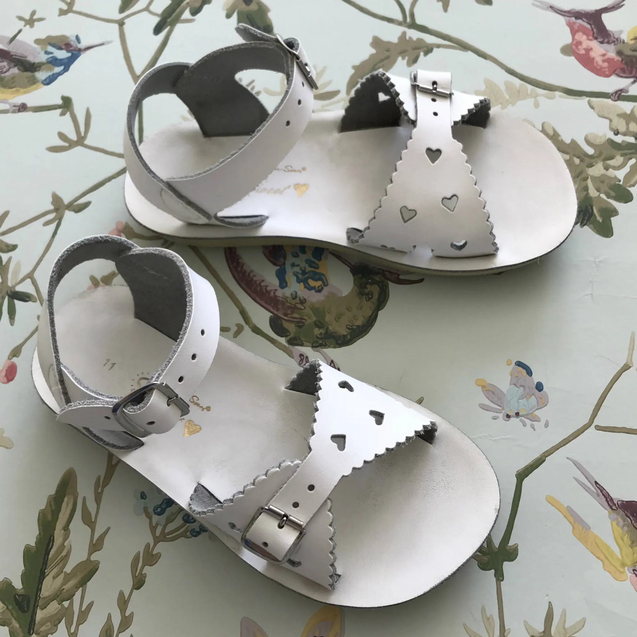 White Sweetheart Sandals Size 11