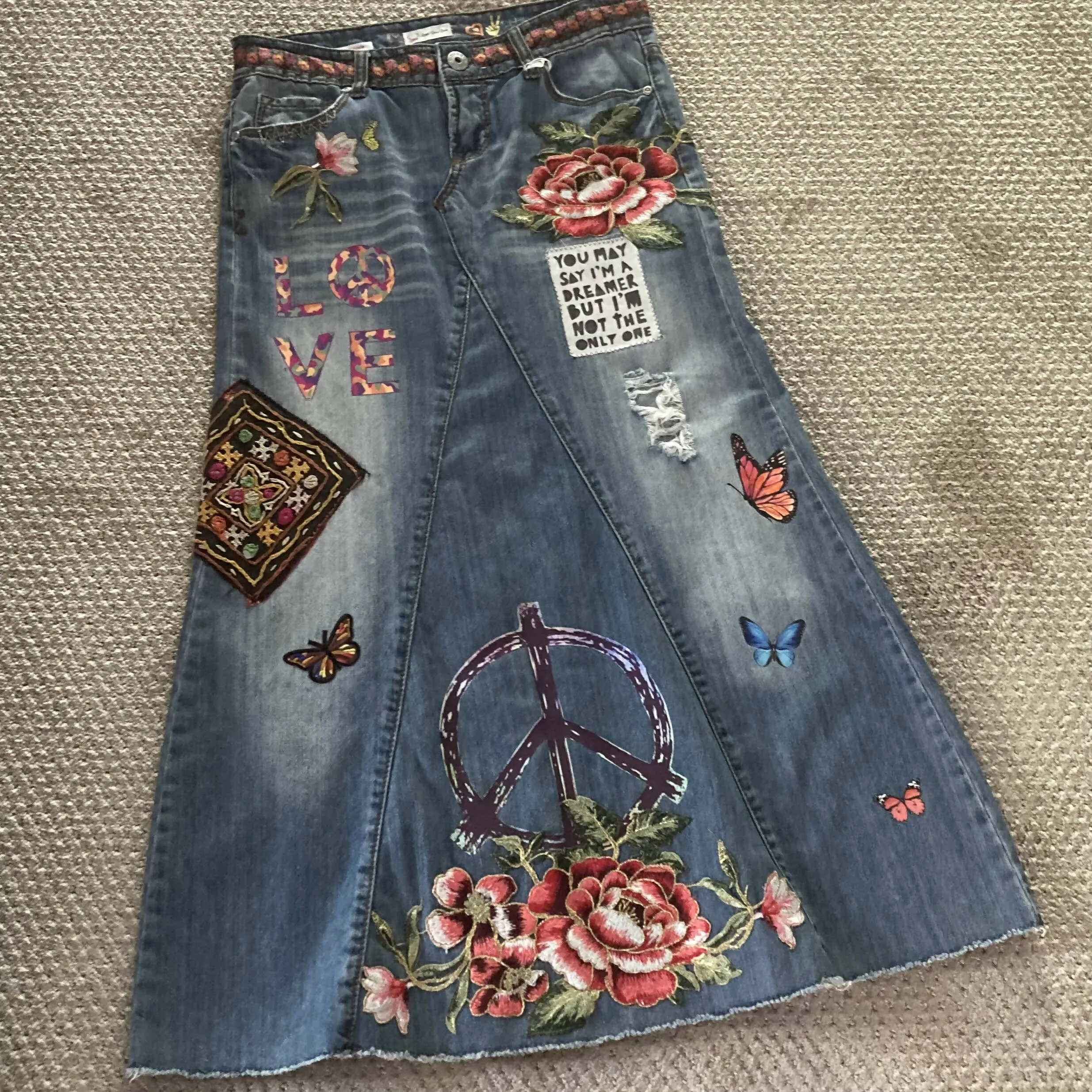 Maggie Devos Embellished Hippie Skirt Size 7