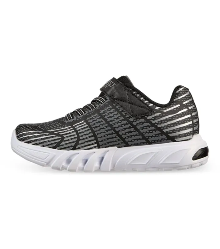 skechers flex glow elite (ps) kids black grey
