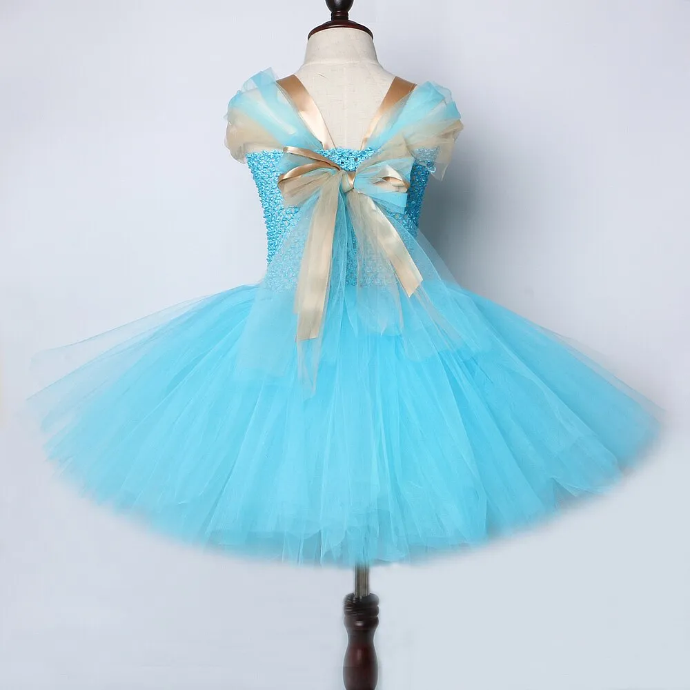 Skyblue Tutu Dress for Kids with Fancy Cosplay Design