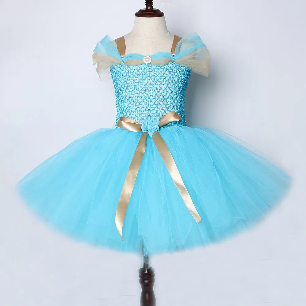 Skyblue Tutu Dress for Kids with Fancy Cosplay Design