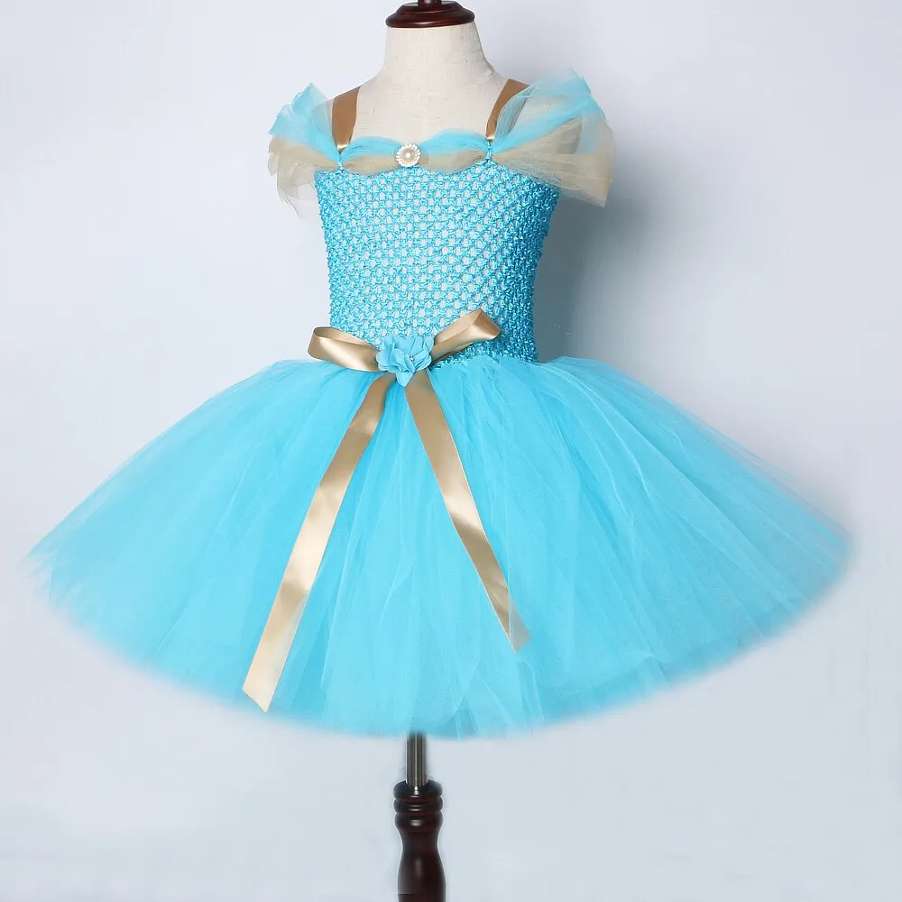 Skyblue Tutu Dress for Kids with Fancy Cosplay Design