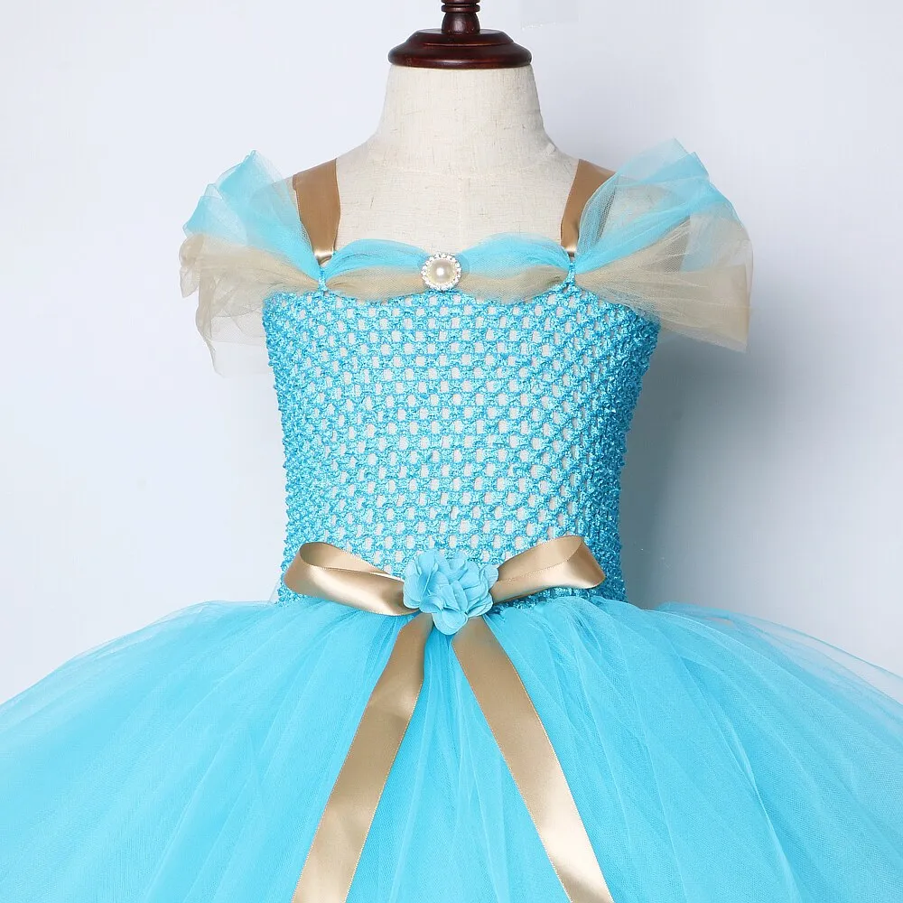 Skyblue Tutu Dress for Kids with Fancy Cosplay Design