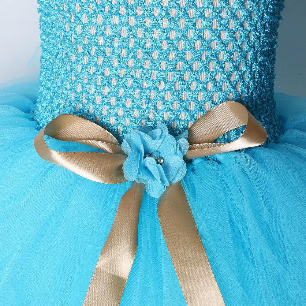 Skyblue Tutu Dress for Kids with Fancy Cosplay Design