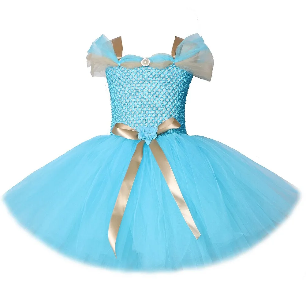 Skyblue Tutu Dress for Kids with Fancy Cosplay Design