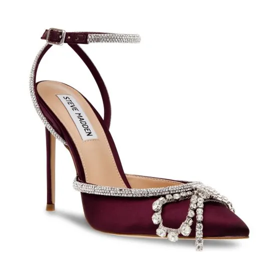 Steve Madden Wine Satin Shoes