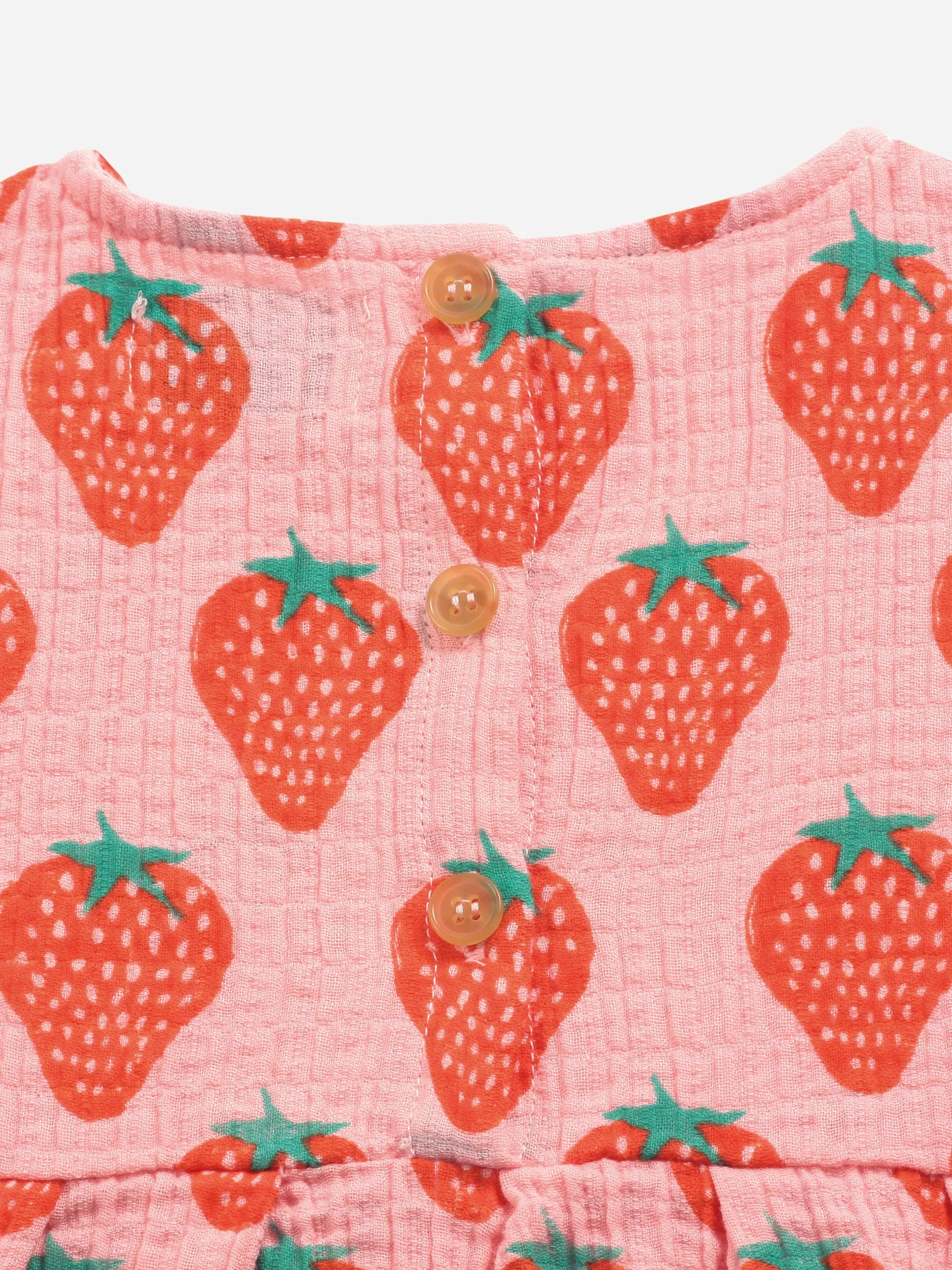 Strawberry Patterned Woven Dress