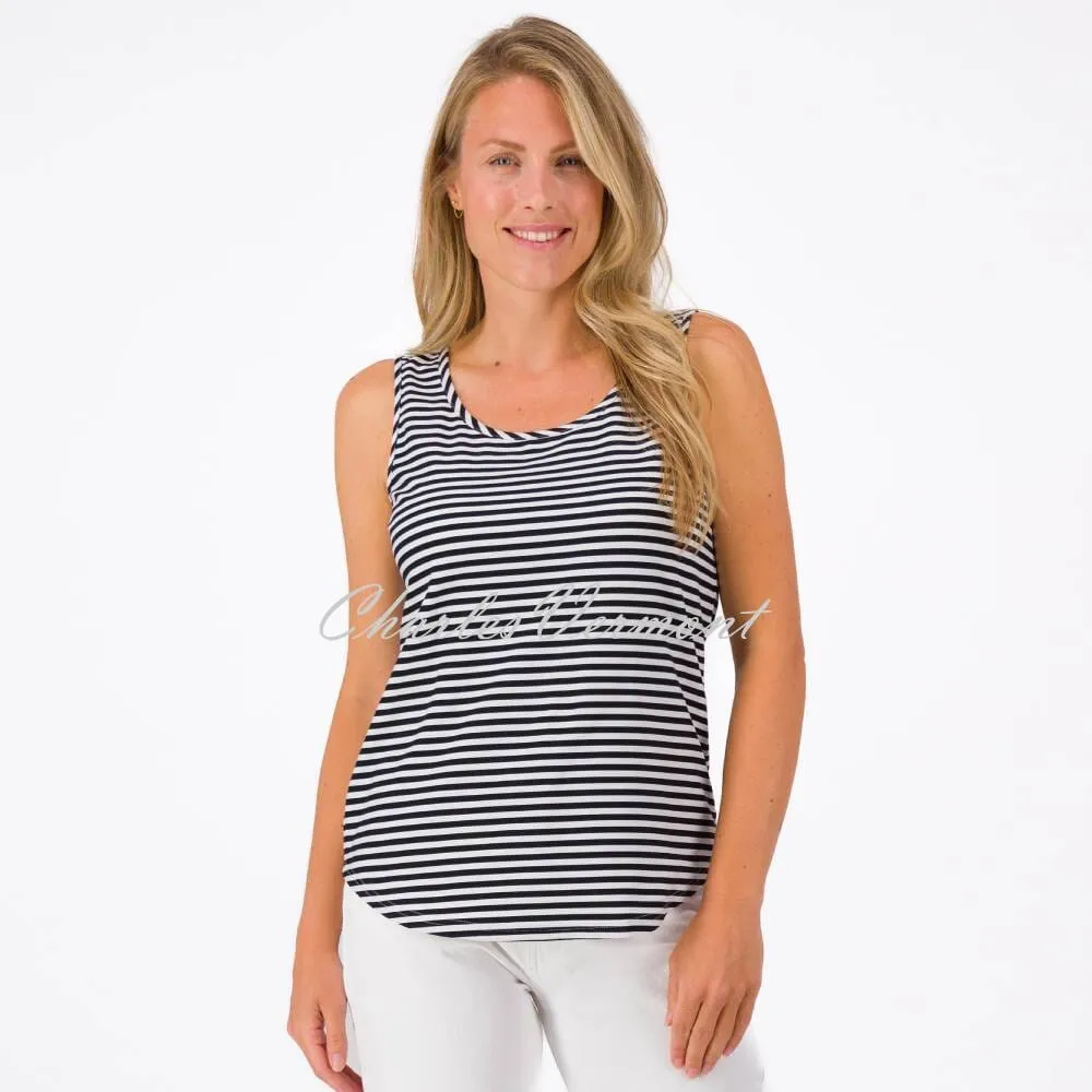 Style J3000 Just White Striped Camisole Top