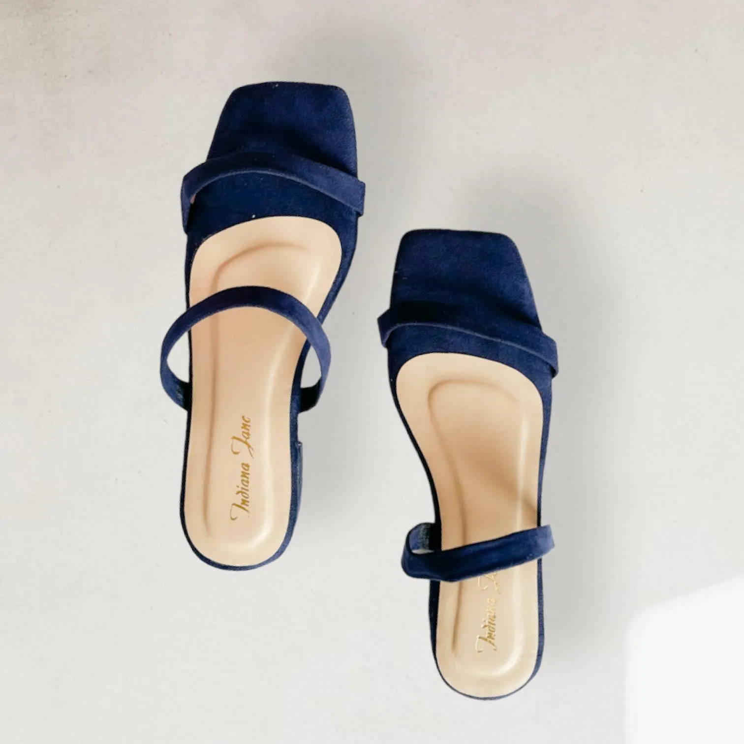 Suede Low Block Heel Sandals by ZAHARA