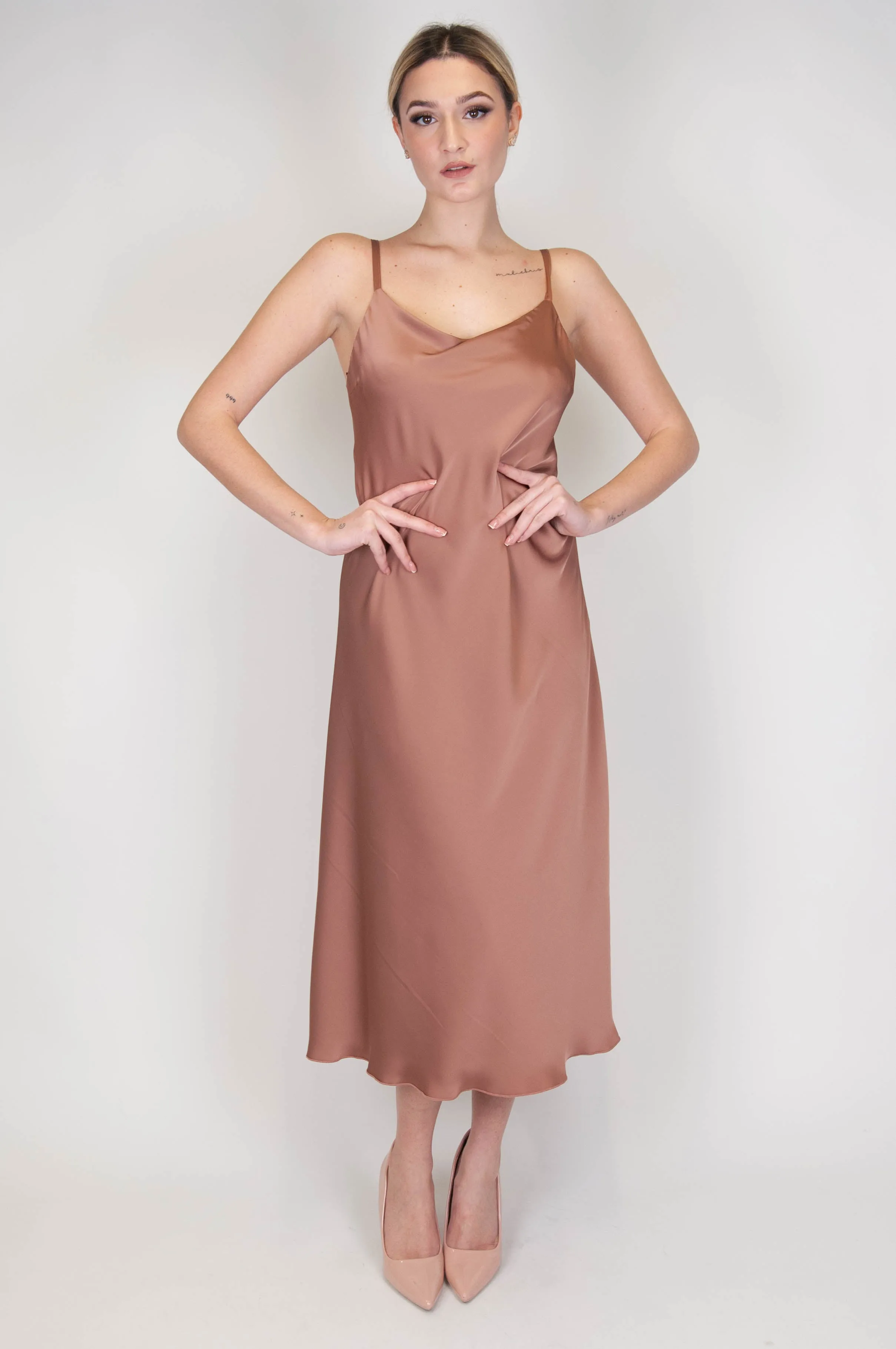 Satin Dress with Adjustable Straps