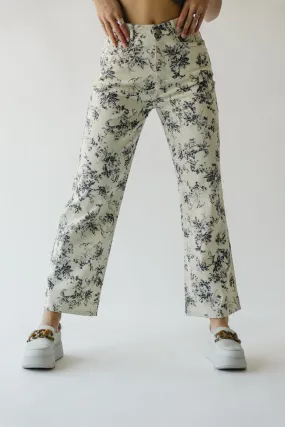 Watercolor Floral Print Ivory Pants