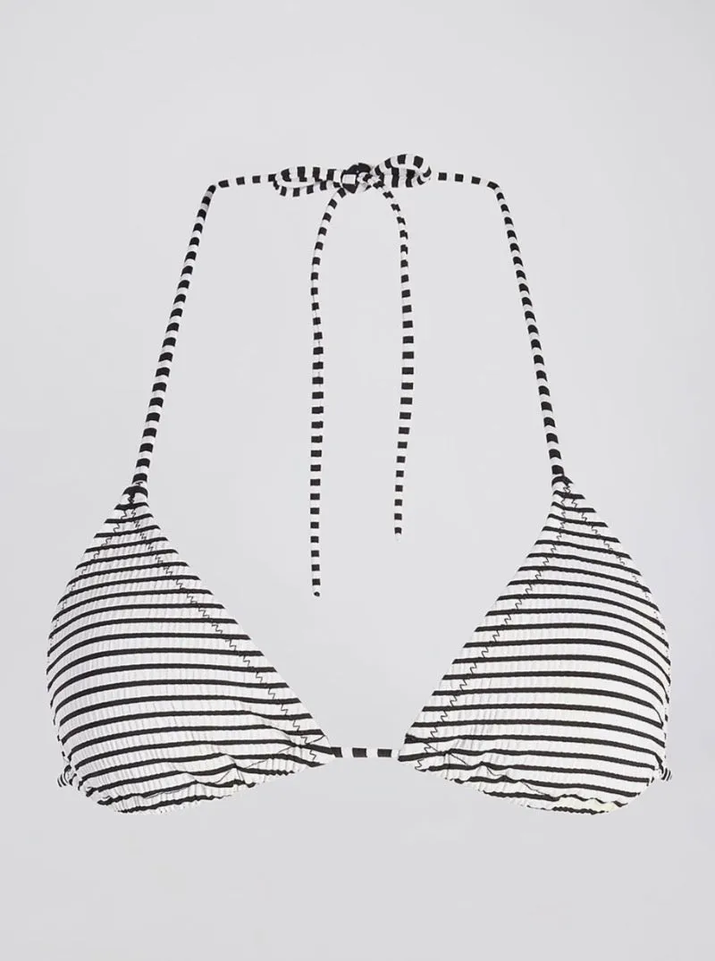 Stripe Seersucker Lilly Bikini Top