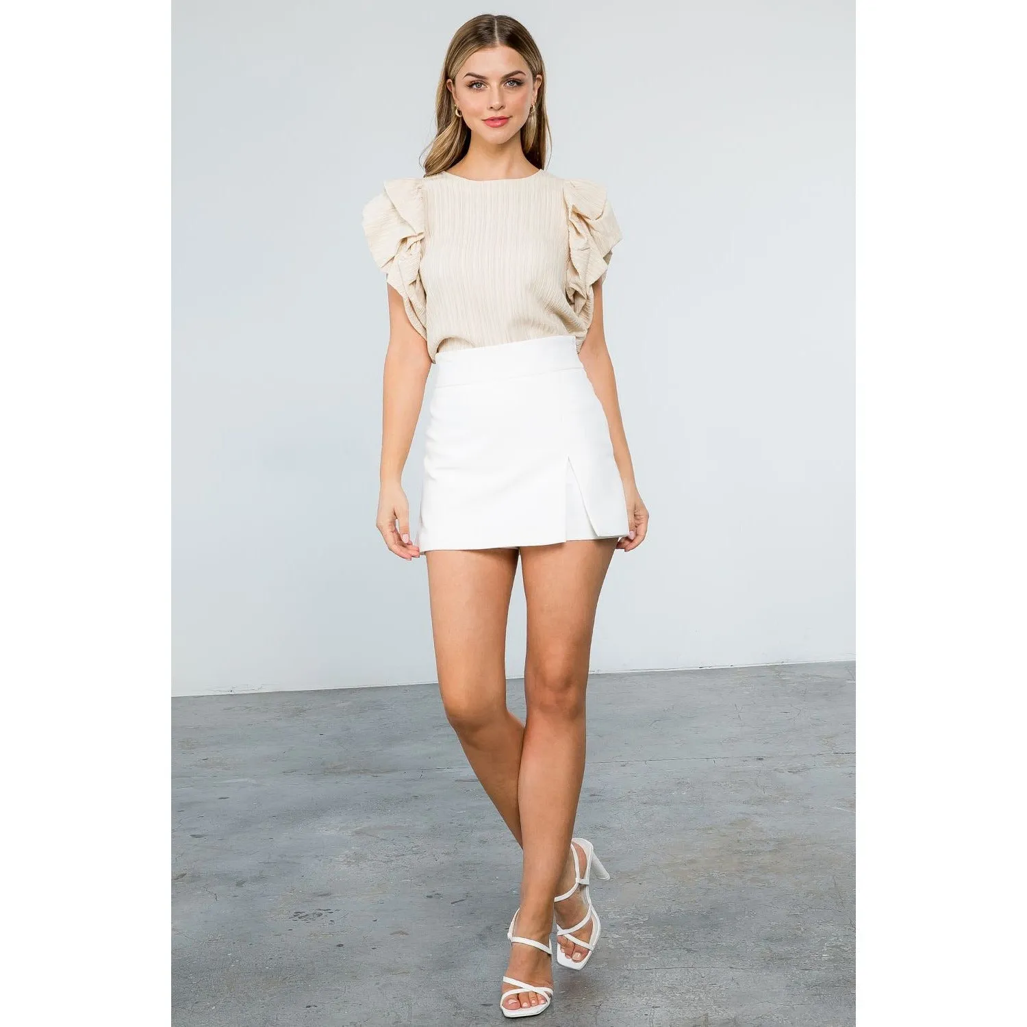 Ruffled Sleeve THML Top