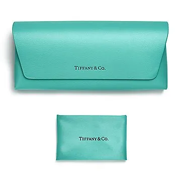 Tiffany T Sunglasses in Gold-coloured Metal with Gradient Blue Mirrored Lenses 