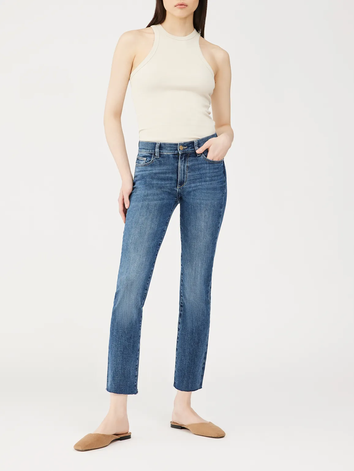 Mara Straight Mid Rise Ankle Jean