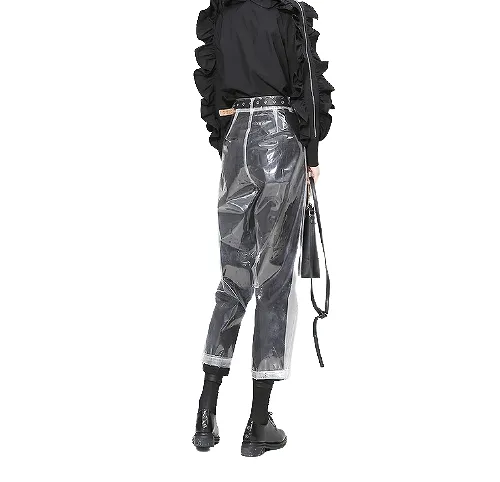 Transparent Women's Ankle Pants Fashion Limpid Apparel