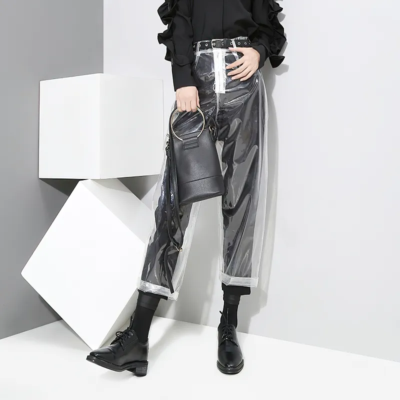 Transparent Women's Ankle Pants Fashion Limpid Apparel