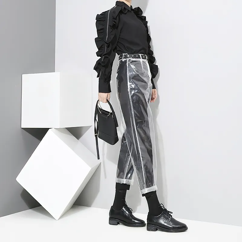 Transparent Women's Ankle Pants Fashion Limpid Apparel