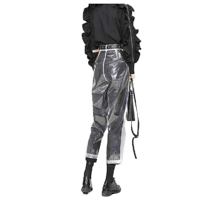 Transparent Women's Ankle Pants Fashion Limpid Apparel